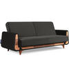 3-SITZER SCHLAFSOFA GUSTAVO mit Armlehnen, anthrazit - Anthrazit/Braun, Textil (230/98/98cm) - KONSIMO®