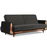 3-SITZER SCHLAFSOFA GUSTAVO mit Armlehnen, anthrazit - Anthrazit/Braun, Textil (230/98/98cm) - KONSIMO®