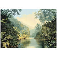 FOTOTAPETE Dschungel Natur Tapete Wohnzimmer Schlafzimmer 350x250 - Grün, Papier (350/250cm) - Wallarena