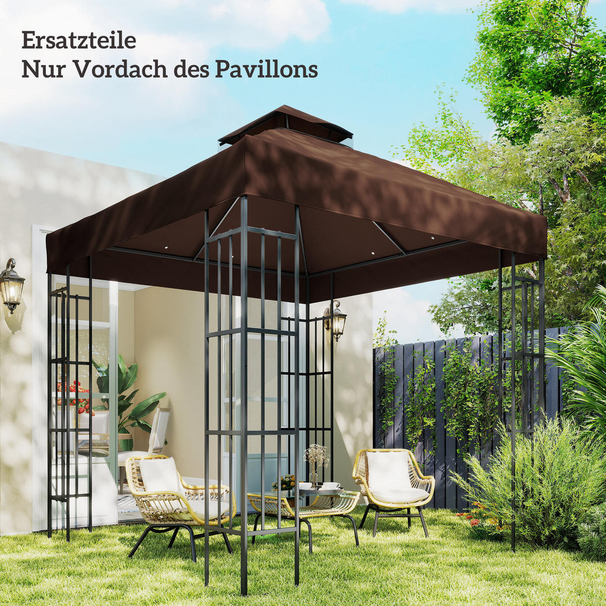 PAVILLON-ERSATZDACH aus Polyester Kaffee - Braun, Textil (300/1/300cm) - Outsunny