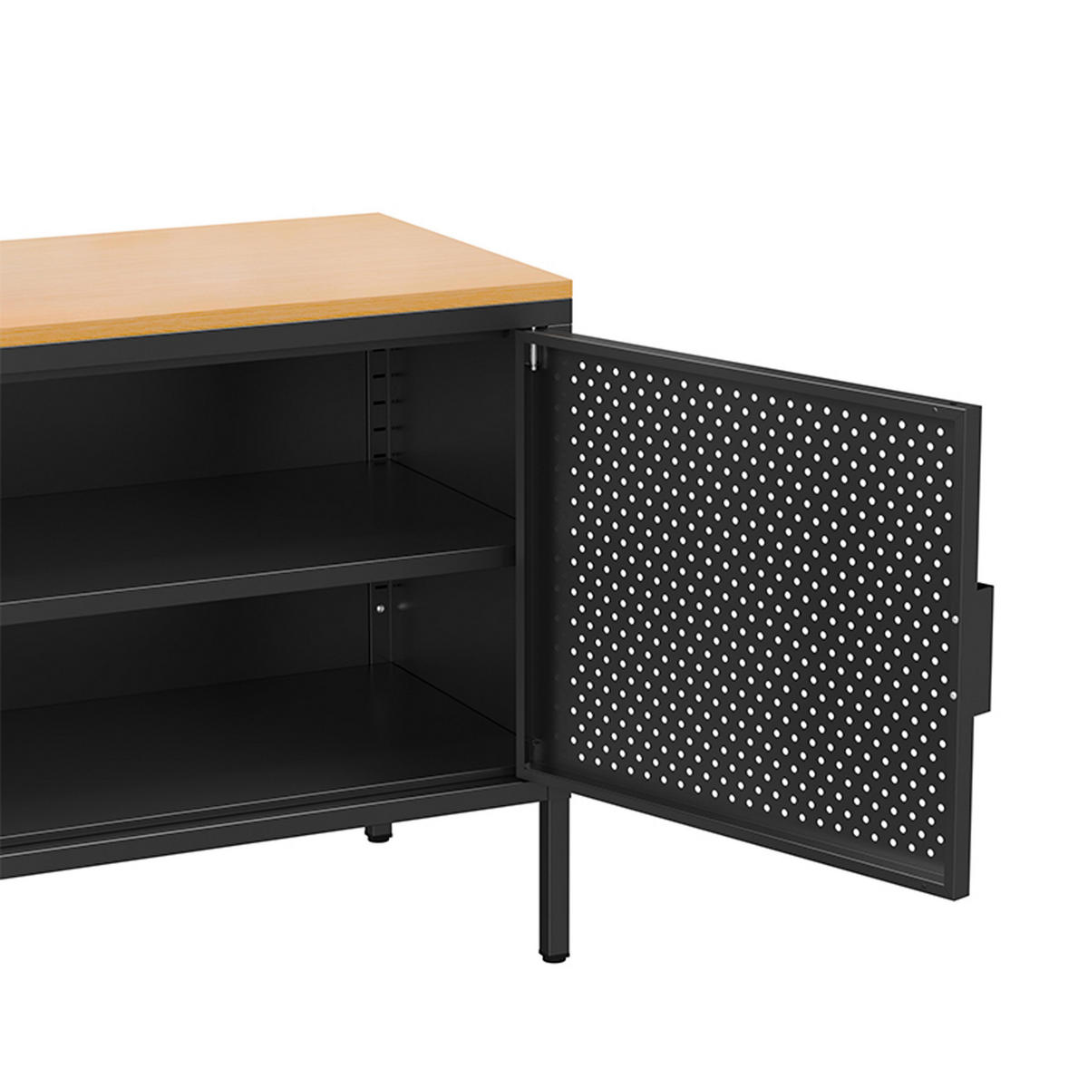 SIDEBOARD 100 cm, Schwarz - Schwarz, Metall (40/60/100cm) - Oviala