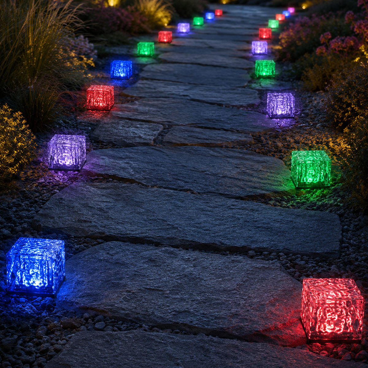 LED AUSSENLEUCHTE Eiswürfel Klar - Klar, Glas (7/7/5.3cm)