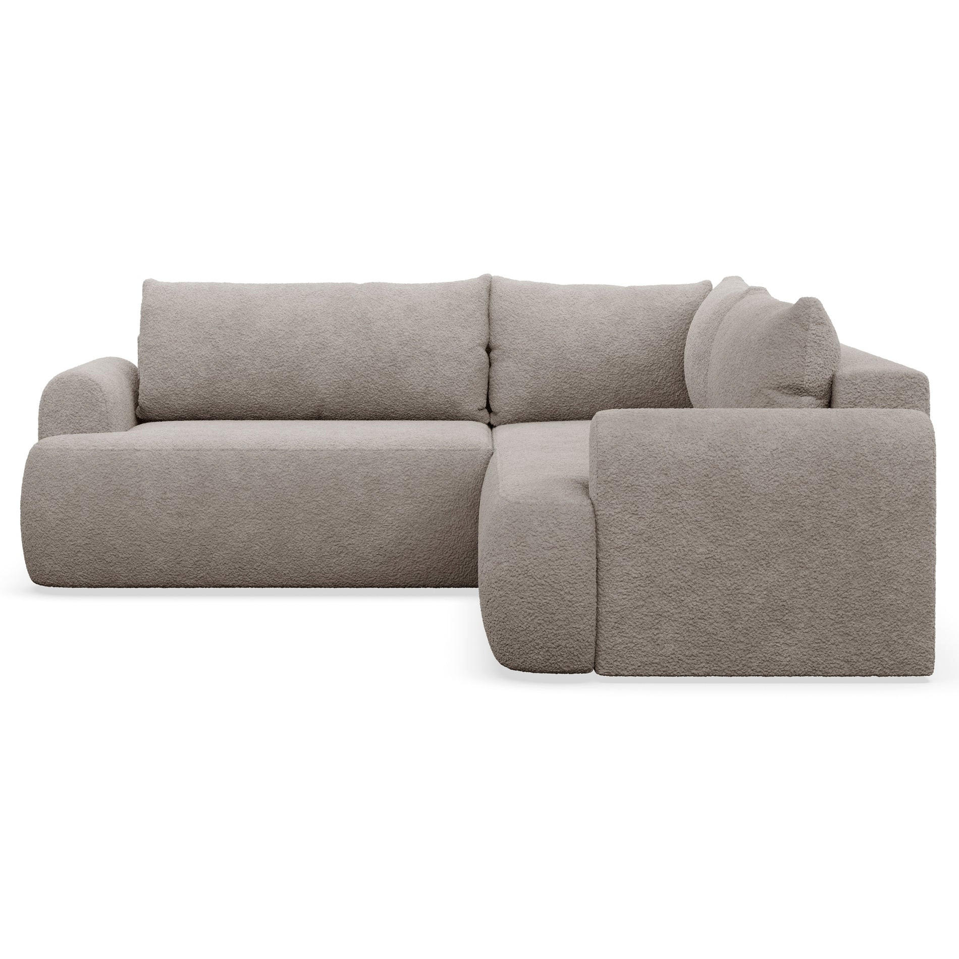 ECKSCHLAFSOFA Ovo DUNKELBEIGER STOFF universell MIT BETTKASTEN - Schwarz/Cappuccino, Kunststoff/Textil (245/245cm) - Selsey