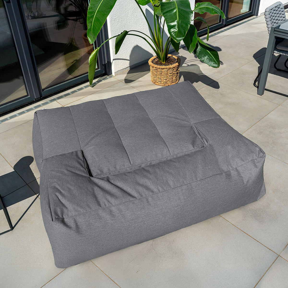 OUTDOOR Sitzsack HEAVEN - Anthrazit - Anthrazit, Textil (152/100/76cm) - Home Deluxe