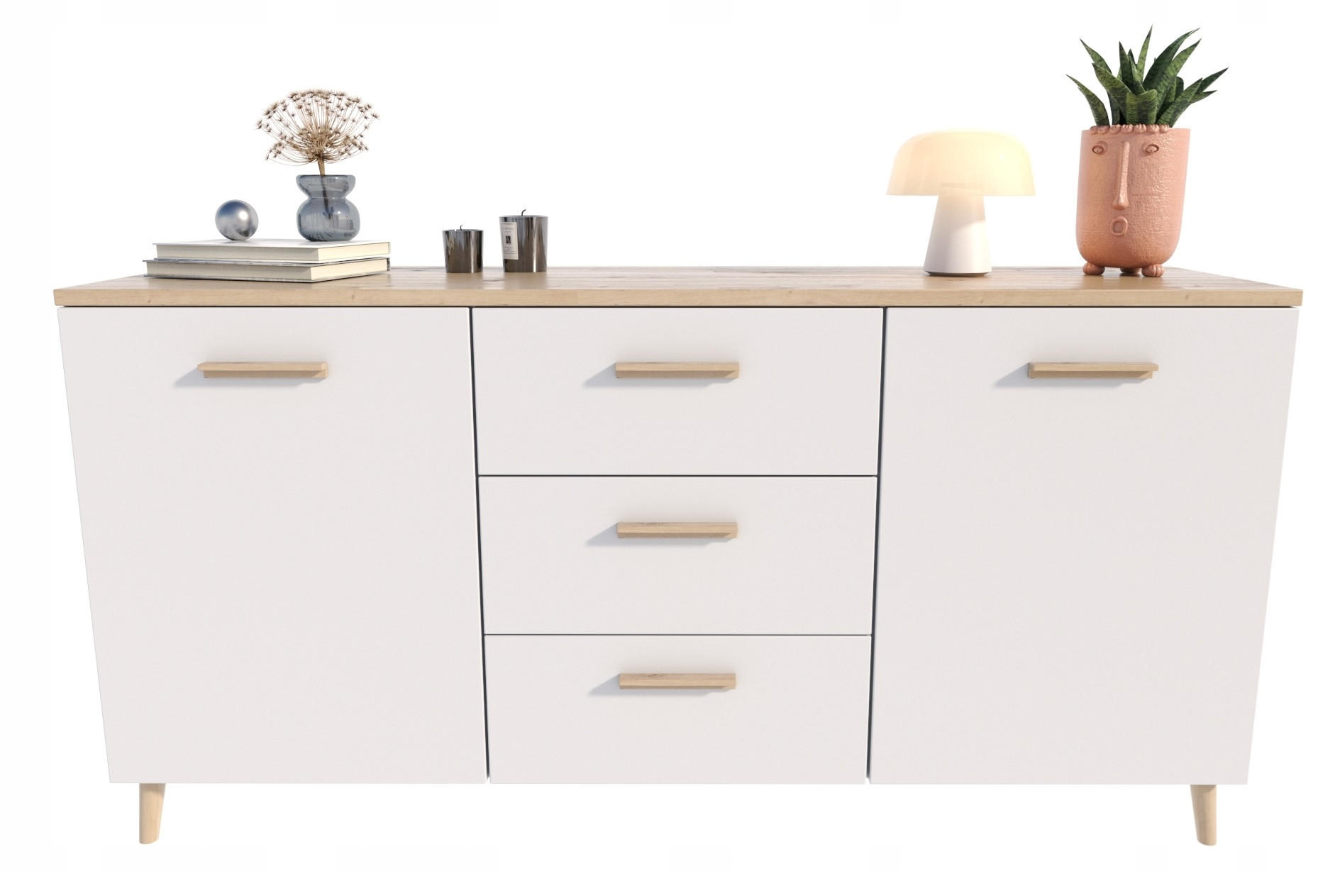 SIDEBOARD MALMO Artisan Eiche-Weiß 150/40/75 cm - Multicolor, Holzwerkstoff (150/75/40cm) - Matkam Möbel