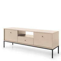 LOWBOARD TV MONCTON RTV1-2D1S Metalgriffe, Beige - Beige, Holzwerkstoff/Kunststoff (154/56/39cm) - Komodee