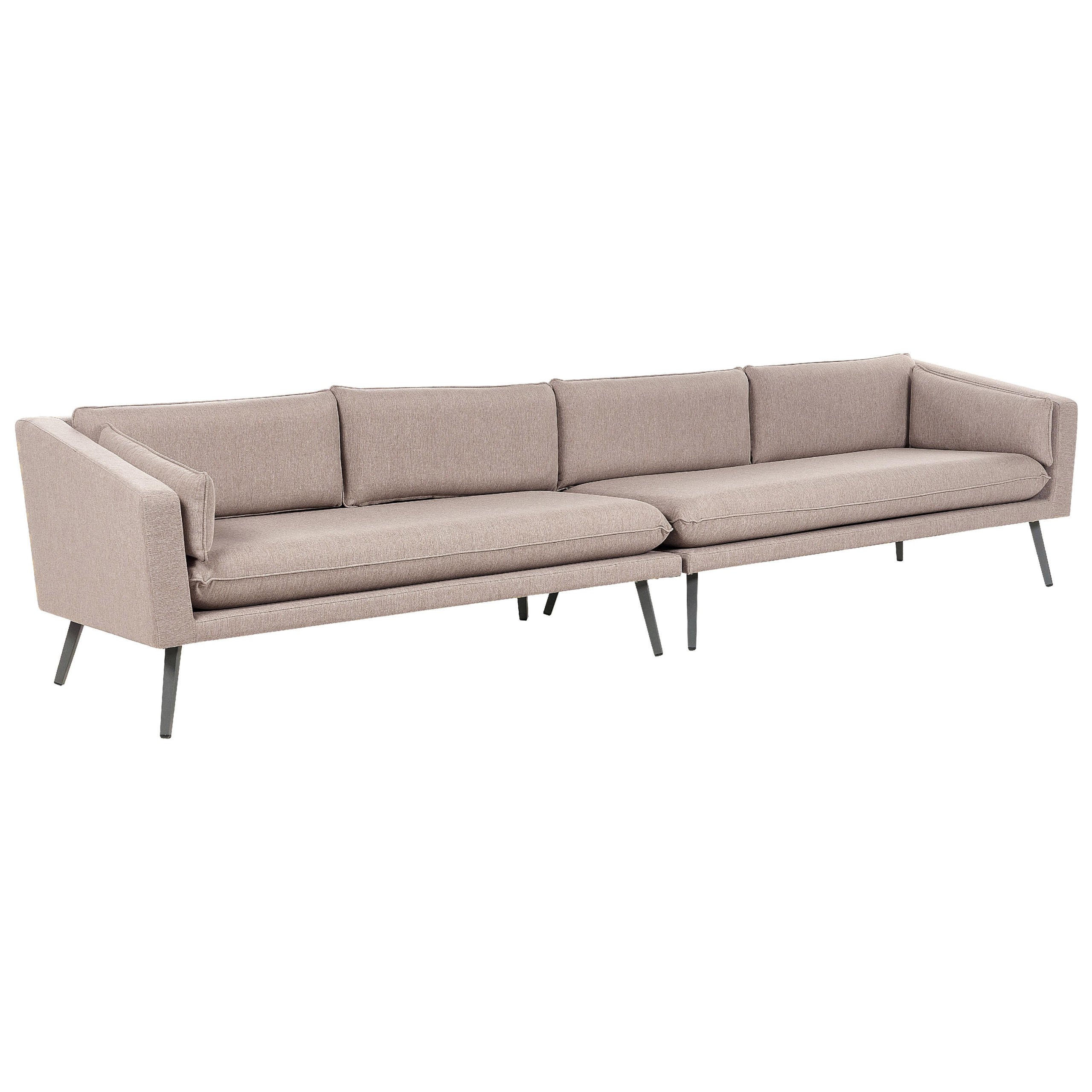 GARTEN ECKSOFA 4-Sitzer beige modular Loretello - Beige/Grau, Textil (320/70/76cm) - Beliani