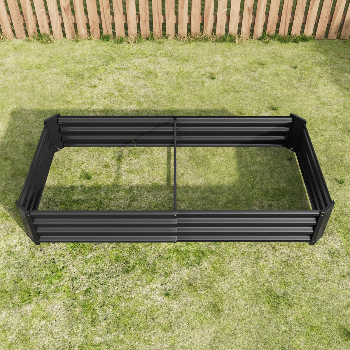 HOCHBEET 180/90/30 cm Schwarz (ohne Boden) - Schwarz, Metall (90/30/180cm) - Oxeza