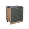KÜCHENUNTERSCHRANK Fame-Line Grün-Gold Landhaus 80 cm AP Anthrazit - Eiche Wotan/Grün, Holzwerkstoff (80/82/60cm) - Vicco