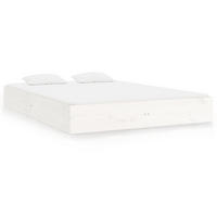 MASSIVHOLZBETT Weiss 160/200 Cm - Weiß, Textil (160/200cm) - vidaXL