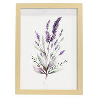 POSTER Lavendel 3 Im Nordischen Stil. A4 Rahmen Aus Hellem Holz - Beige, Papier (29.7/5/21cm) - Nacnic