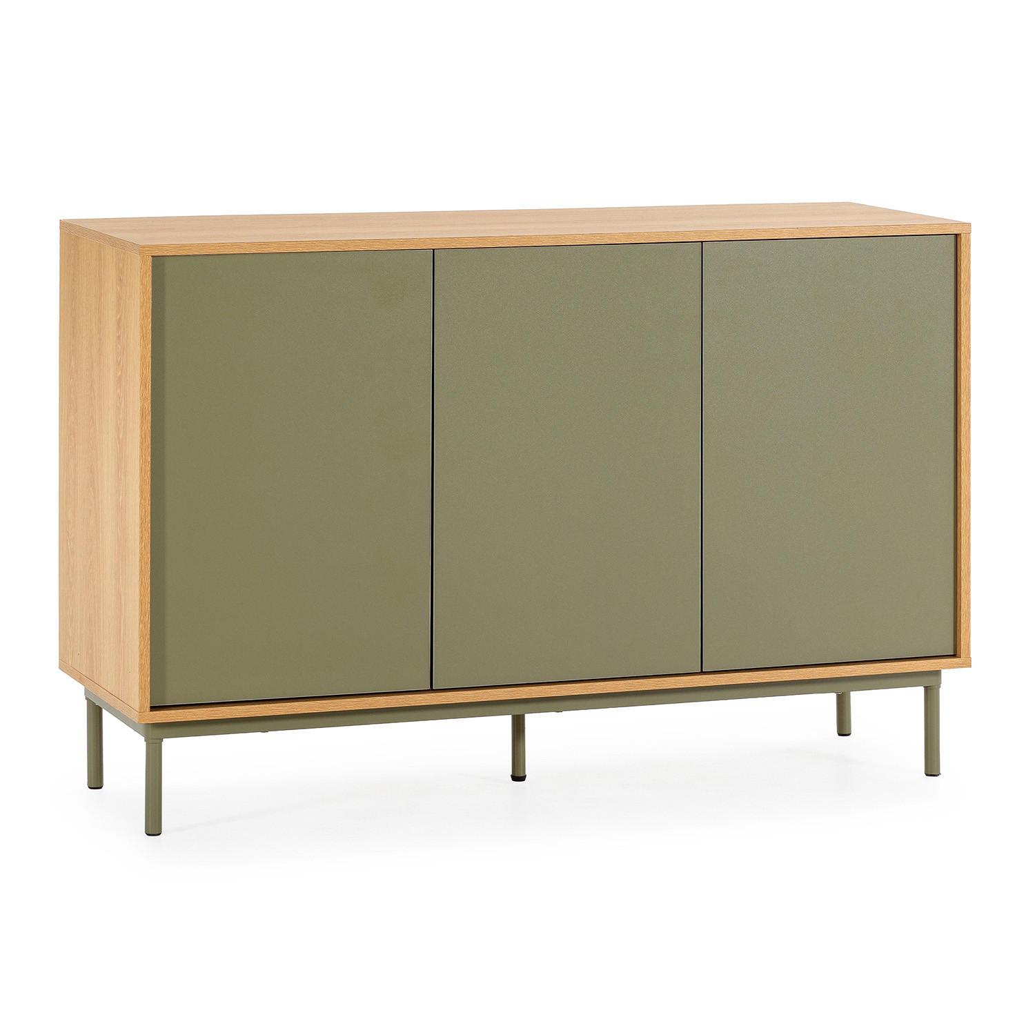 SIDEBOARD Cuzco 3 türen Eichenfarbe/grün - Grün, Holzwerkstoff (120/80/40cm)