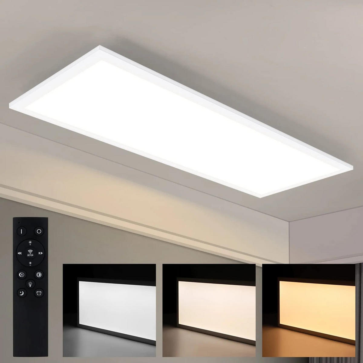 LED DECKENLEUCHTE Flores 80/30/1 - Weiß, Metall (80/30/1cm) - Nettlife