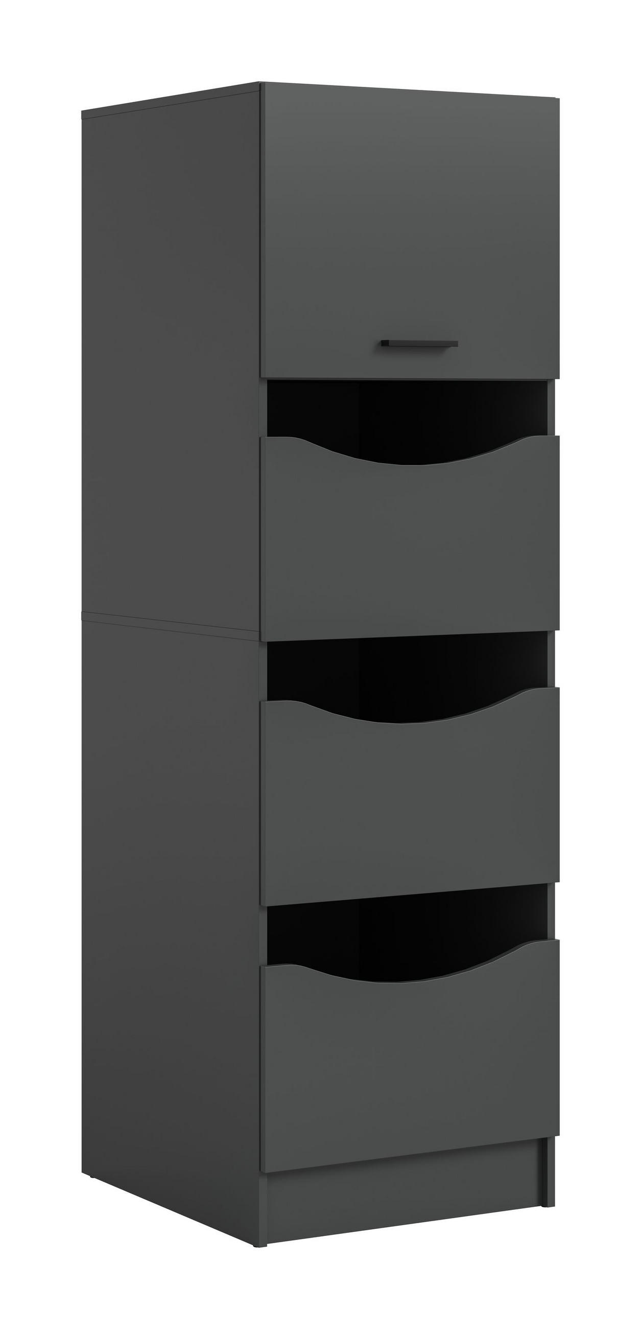 WÄSCHESCHRANK Mixx (B/H/T: ca. 60/195/68 cm) in anthrazit/anthrazit - Anthrazit, Holzwerkstoff (60/195/68cm)