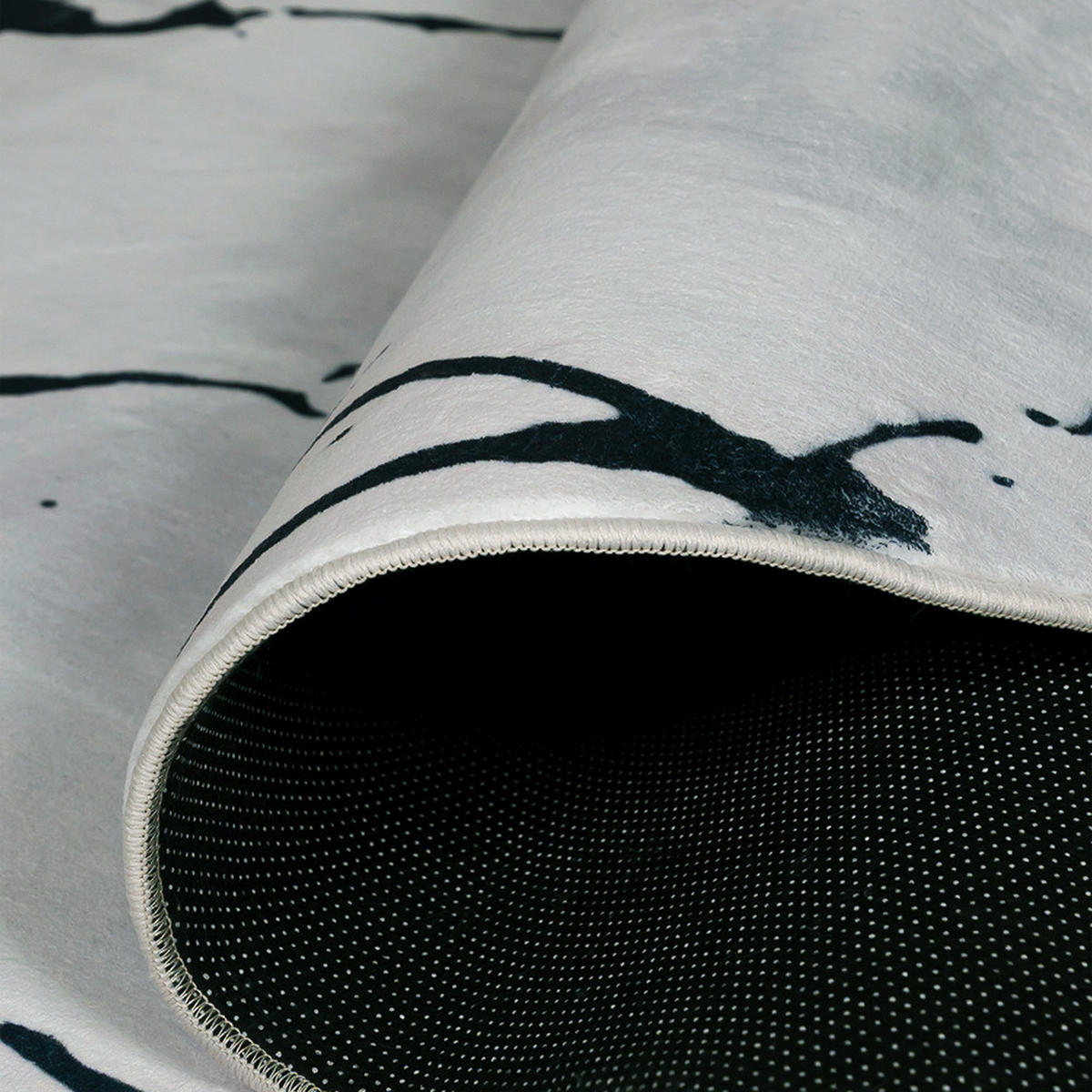 TEPPICH Arona Finet Mazovia Unregelmäßige Form 120x160cm Weiß Schwarz und Weiß Abstrakt Kurzflor - Multicolor, Textil (120/160cm) - Mazovia