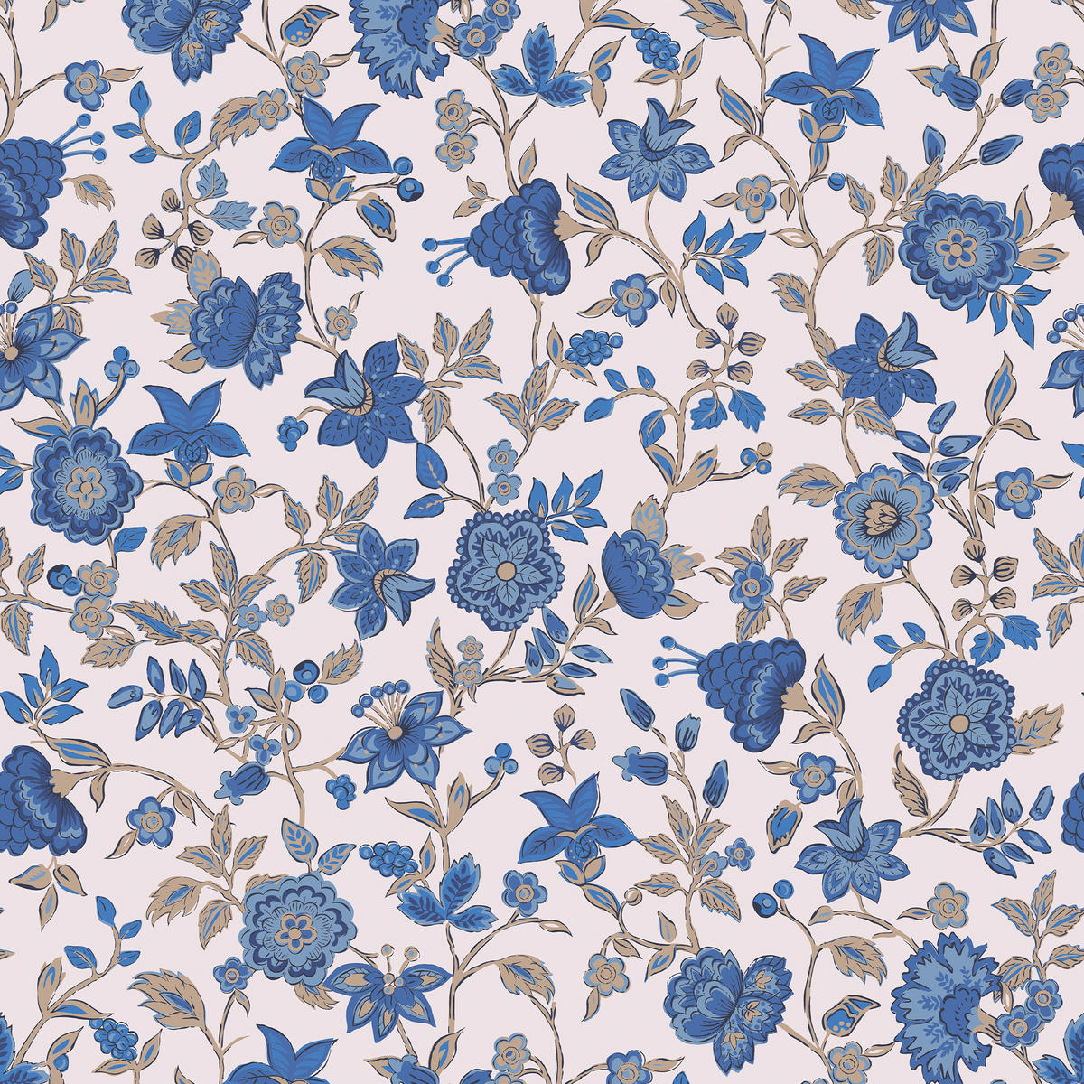 VLIESTAPETE Scot Blumen 1000x52cm - Blau, Papier/Kunststoff (52/1000cm) - Joules