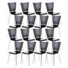 BESUCHERSTUHL 16er Set Holz schwarz - Schwarz, Holz/Metall (43/84/50cm) - CLP