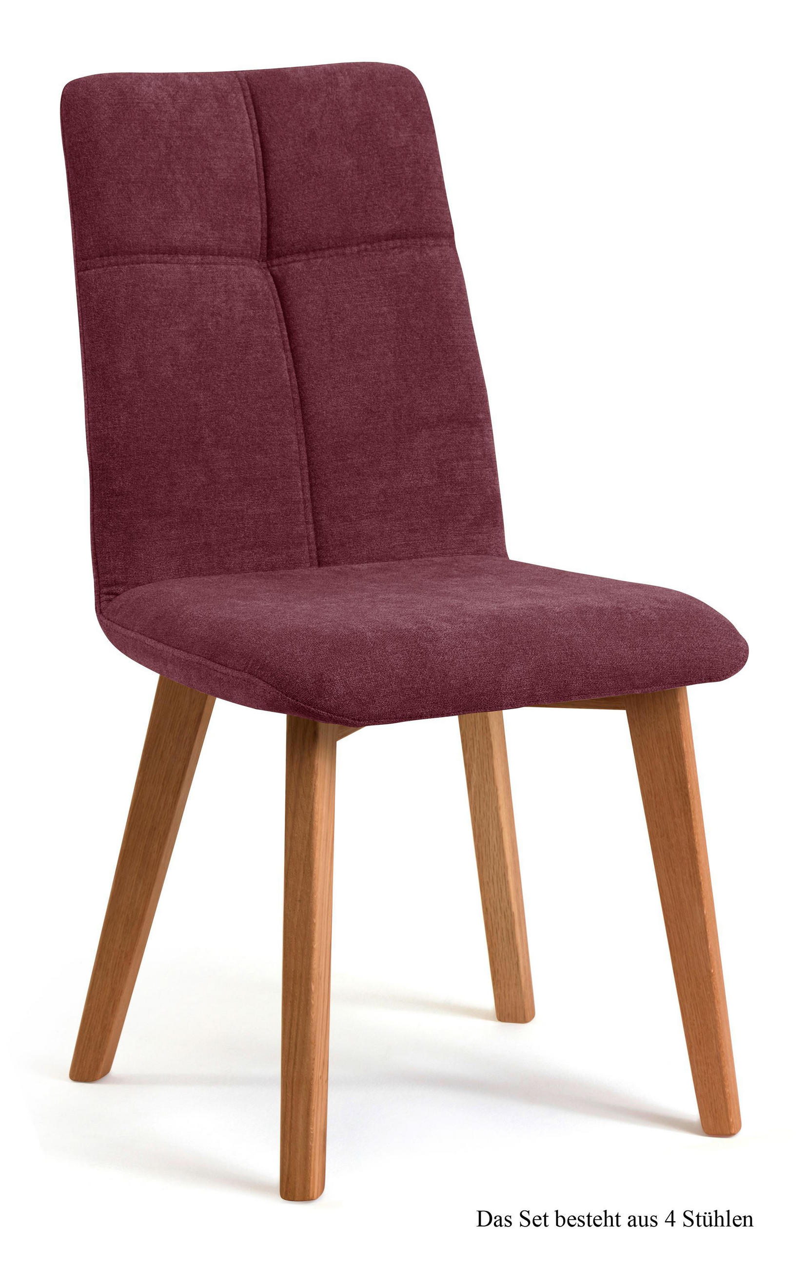 ESSZIMMERSTUHL (4er-Set) Dillian 47x92x60 Eiche geölt/Marsala - Eichefarben/Brombeere, Kunststoff (60/92/47cm) - 58aufmkessel