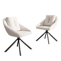 DREHSTUHL ergonomisch Samt Beige 2er-Set - Beige, Metall (54/79/65cm) - Meubliv
