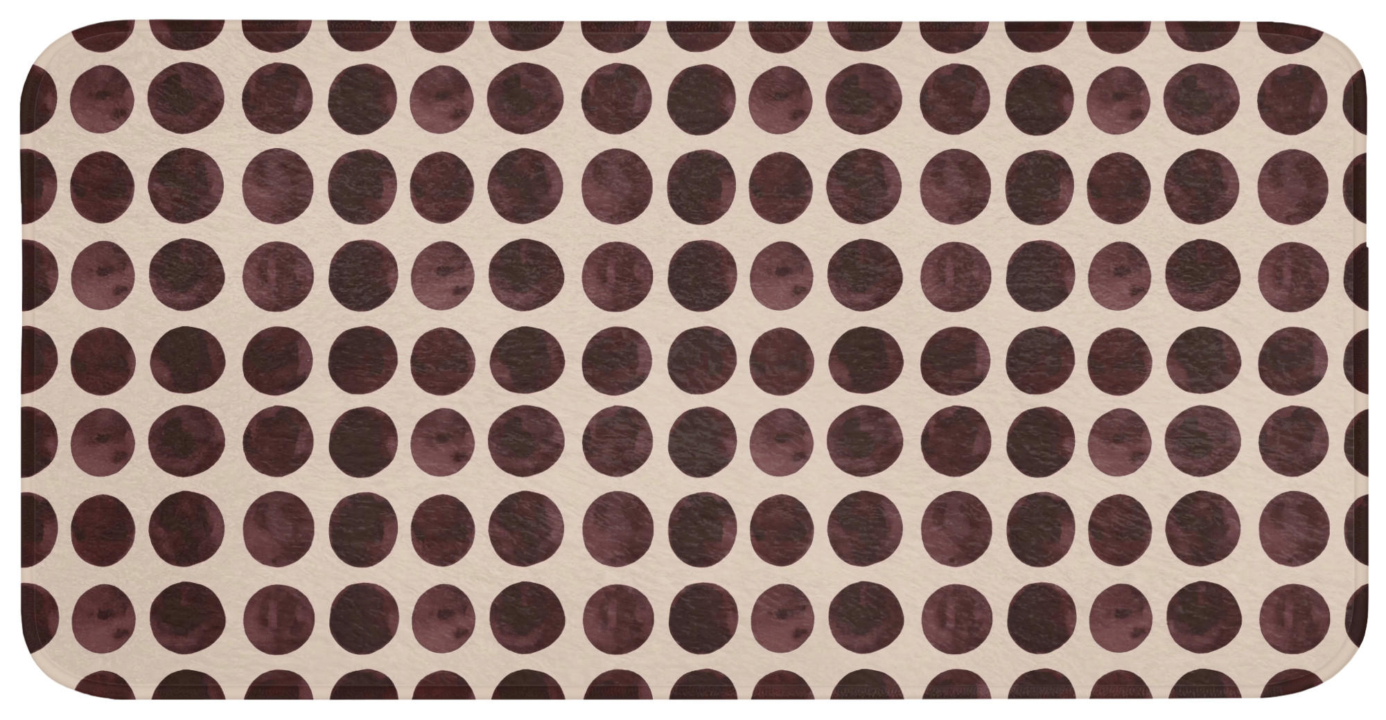 KOUPELNOVÁ PŘEDLOŽKA Puntíky - Vzor - Hnědý 120x60 cm - bordeaux, textil/plast (120/60cm) - OnlyWow
