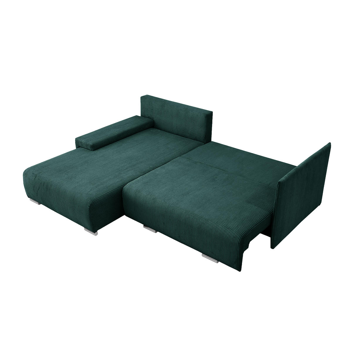 ECKSOFA TRAWANGA L mit Schlaffunktion, Grün - Grün, Textil (246/188cm) - Fedve