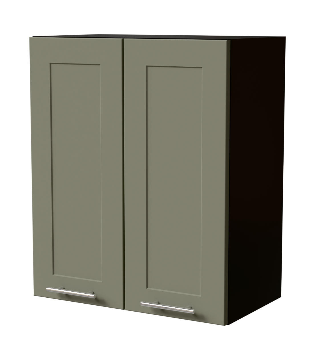 HÄNGESCHRANK Oslo W3/60 Schwarz / Reed Green Matt 60 / 32,5 / 72cm - Schwarz/Grün, Holz/Holzwerkstoff (60/72/32.5cm) - Feldmann-Wohnen