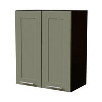 HÄNGESCHRANK Oslo W3/60 Schwarz / Reed Green Matt 60 / 32,5 / 72cm - Schwarz/Grün, Holz/Holzwerkstoff (60/72/32.5cm) - Feldmann-Wohnen