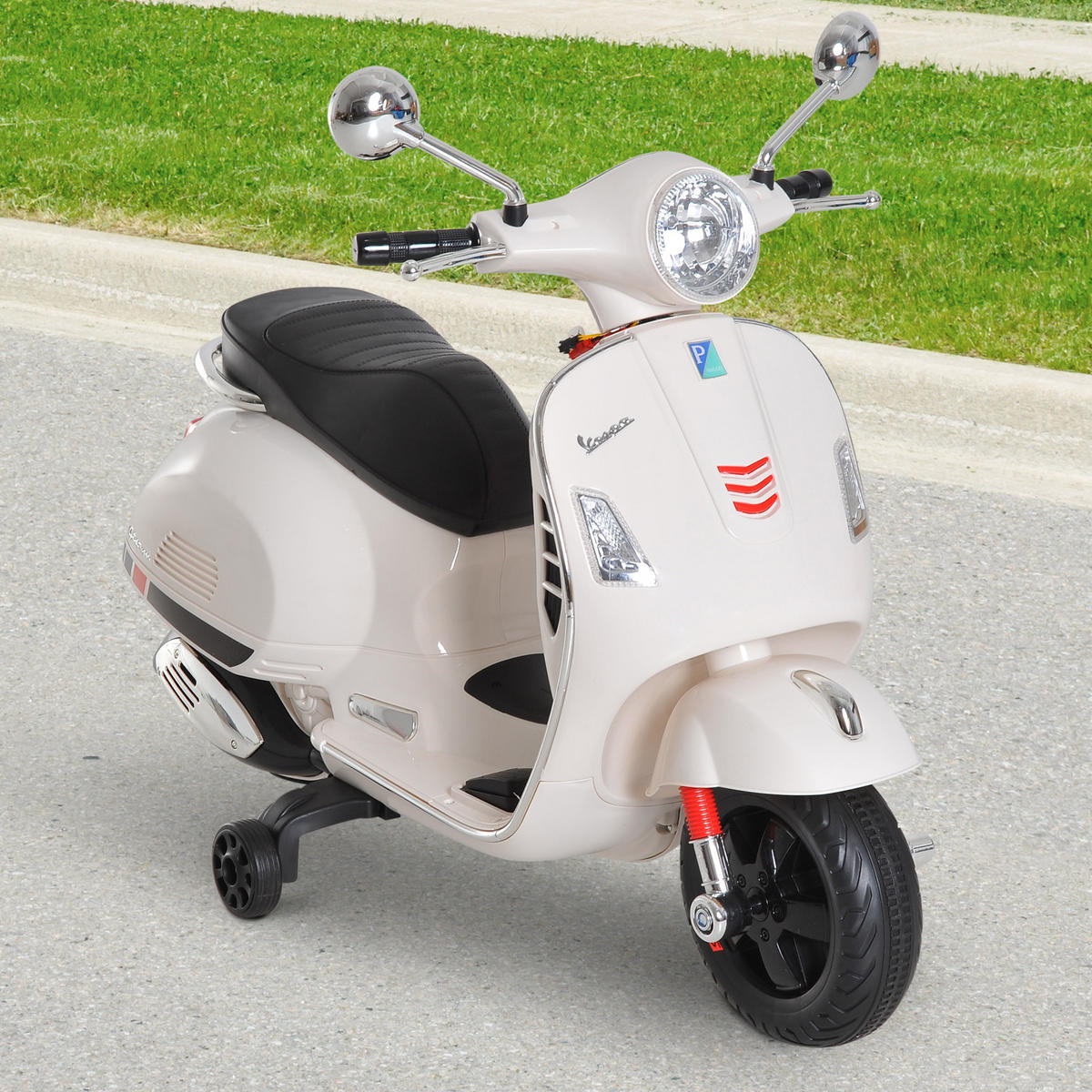 ELEKTRO-KINDERAUTO DE-12988 Stützräder Weiß - Weiß, Kunststoff (102/50.5/75.5cm) - ComfortXL