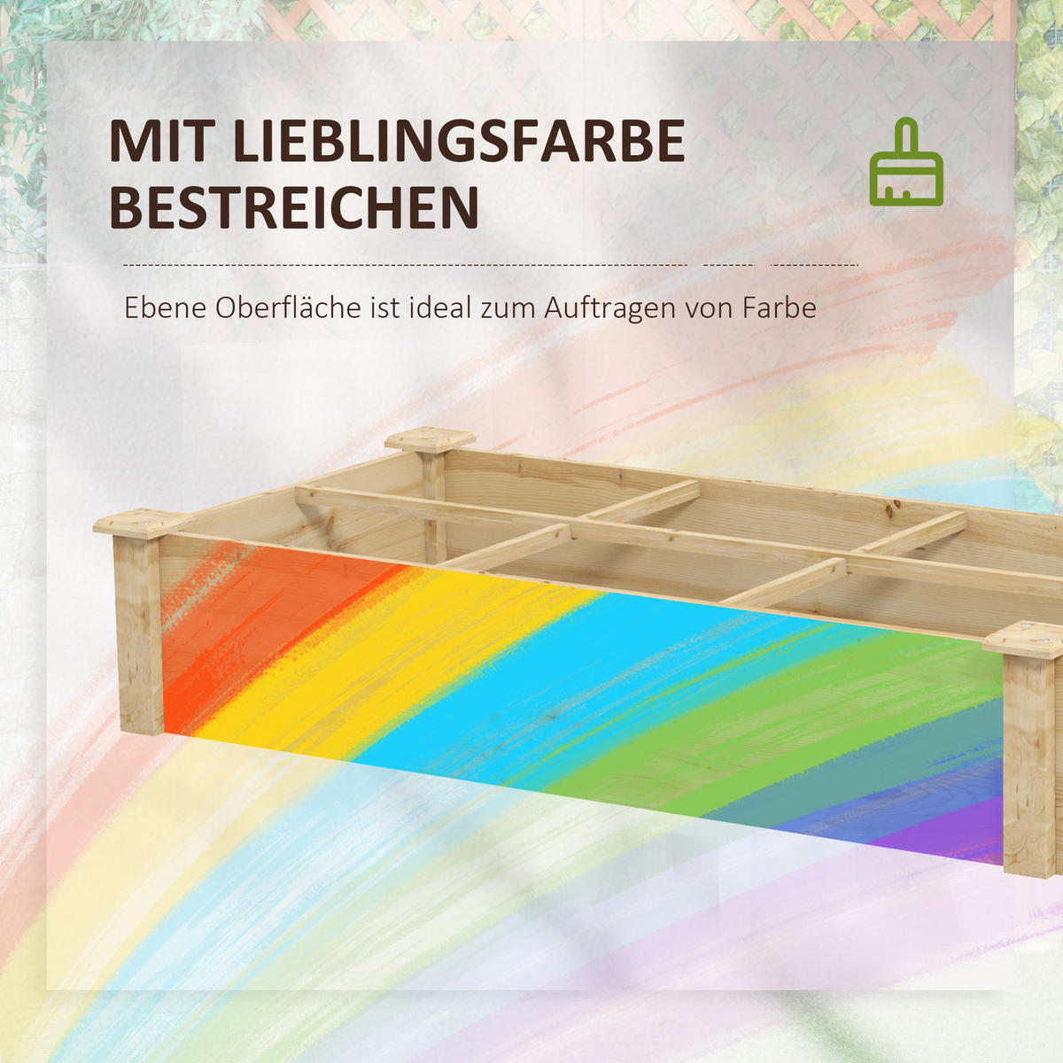 ERHÖHTES Pflanzenbeet, Naturfarben - Naturfarben, Holz (60/25/237cm) - Outsunny