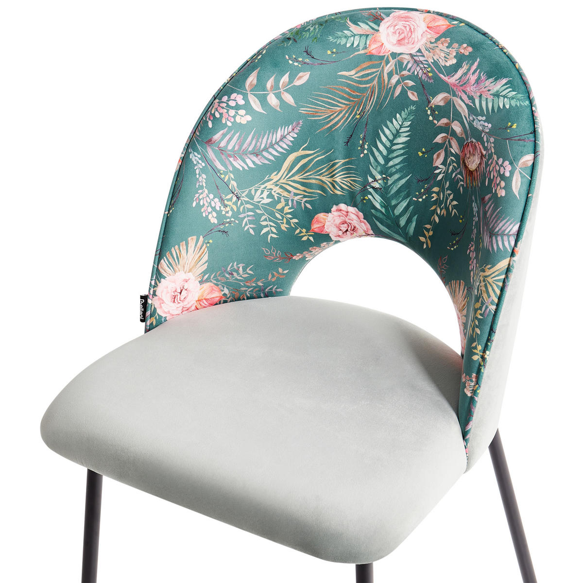 ESSZIMMERSTUHL 2er-Set Samtstoff Grün Covelo - Grün, Textil/Metall (46/84/45cm) - Beliani