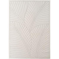TEPPICH Outdoor, Fußbodenheizung-geeignet, mit Blattmotiv, ENGADIN in Creme, 240 x 340 cm - Creme, Textil (240/340cm) - KADIMA DESIGN