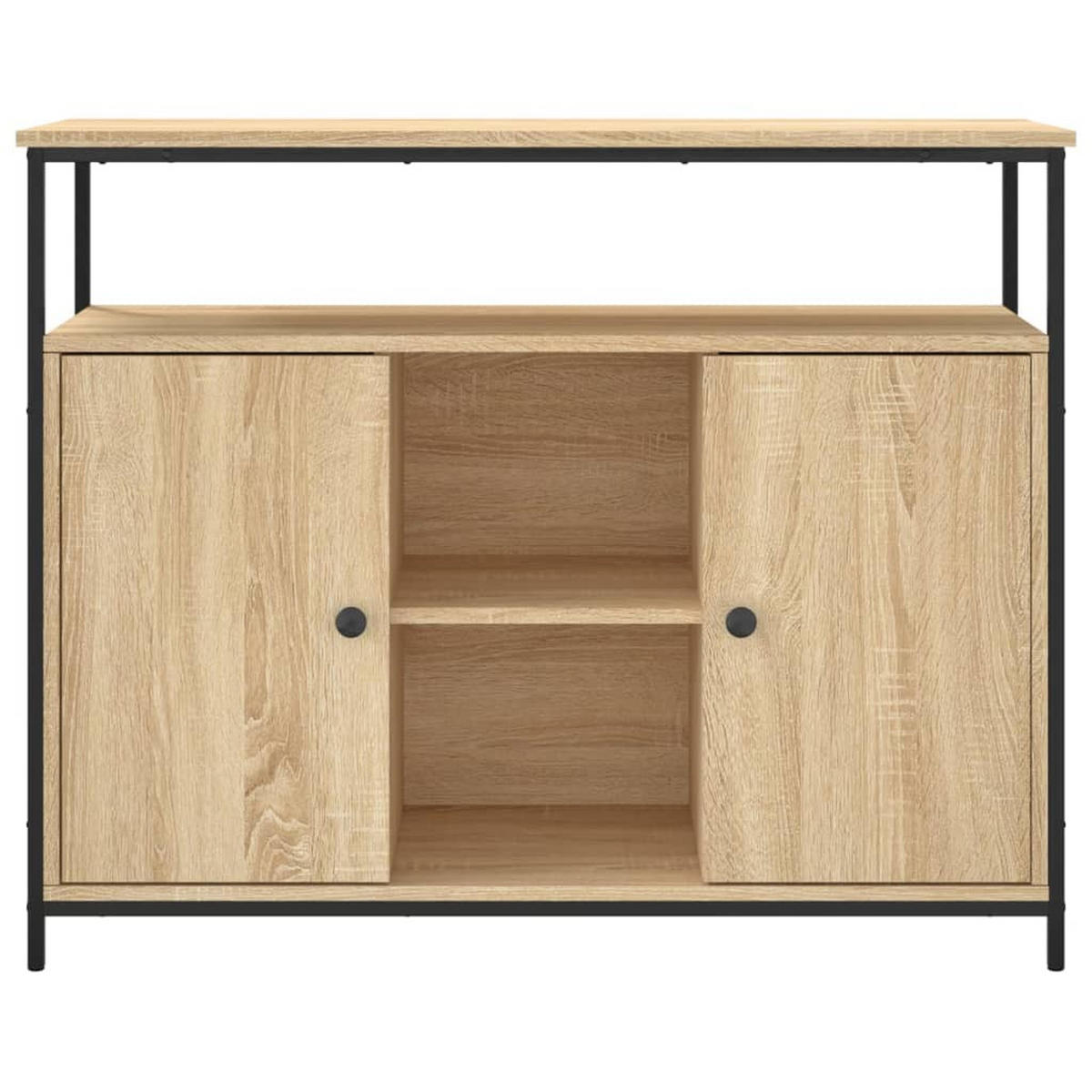 SIDEBOARD mit 2 Türen, 3 Fächern 100/35/80 cm aus Holzwerkstoff Sonoma-Eiche Dekor - Sonoma Eiche, Holz (100/80/35cm) - vidaXL
