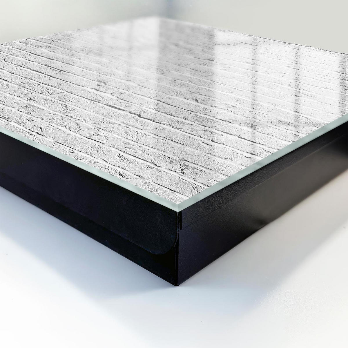 SCHLÜSSELBOX Schwarz 30x30 cm- Türöffnung nach rechts - Ziegelmauer - Grau, Metall (30/30/5cm) - TULUP