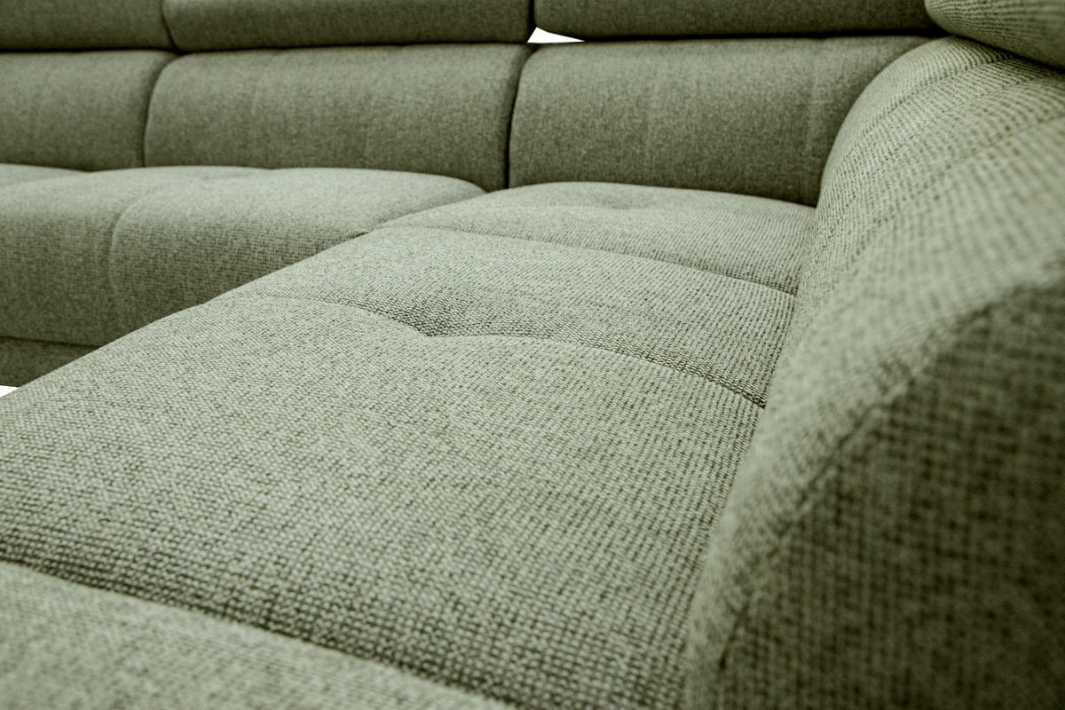 ECKSOFA FIERO 5-Sitzer mit 1 Relaxfunktion, olivgrün - Olivgrün, Holzwerkstoff/Textil (290/228cm) - Courtois Laville