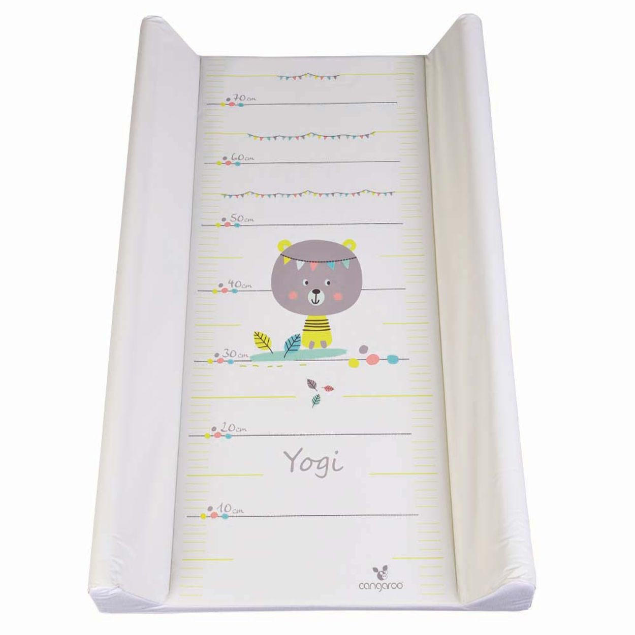 WICKELAUFLAGE Yogi 50 x 80 cm erhöhter Seitenrand, integriertes Maßband 10–70 cm, gepolstert - Weiß, Kunststoff (50/80cm) - Cangaroo