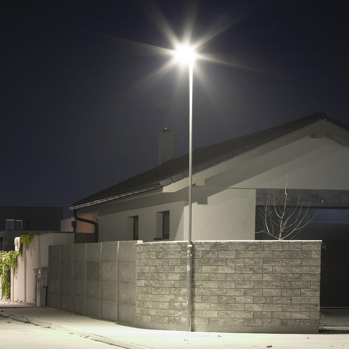 LED STRAHLER Aluminium Grau Slim - Grau, Metall (6.3/16.9/43.4cm)