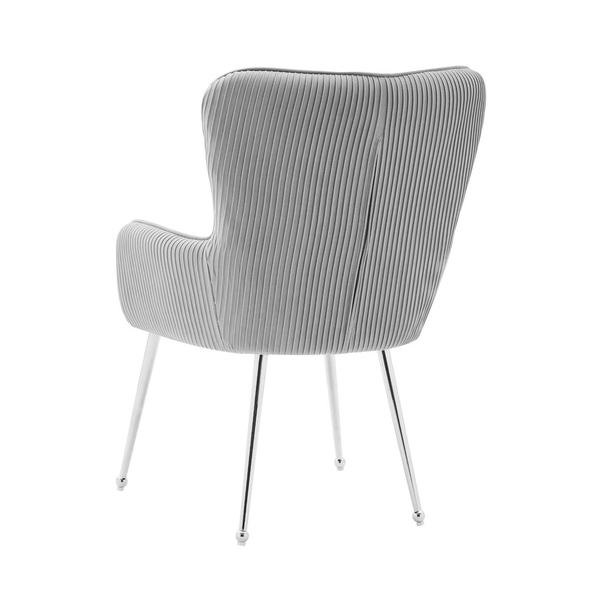 ESSZIMMERSTUHL 2er Set Samt Lounge Grau Silber Armlehnen - Grau, Textil (57.5/88/56cm) - FLIEKS