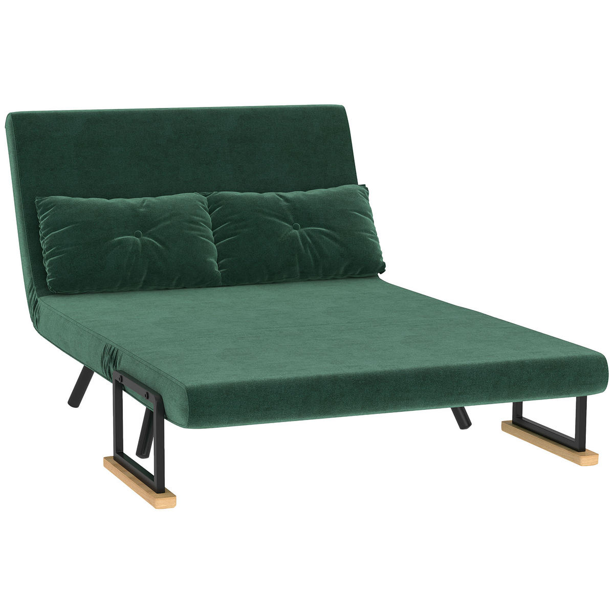 SCHLAFSOFA 2er-Sitz DE-14617 mit 5-fach verstellbarer Rückenlehne Grün - Grün, Textil (102/81/73cm) - ComfortXL