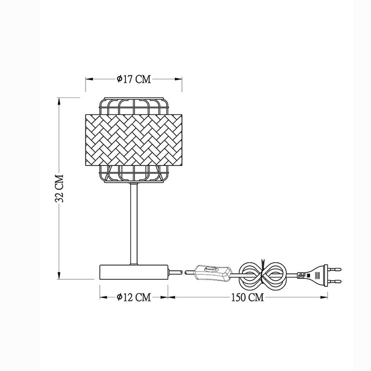 LED TISCHLEUCHTE Bambusgeflecht Braun - Braun, Holz (17/17/32cm) - Globo Lighting