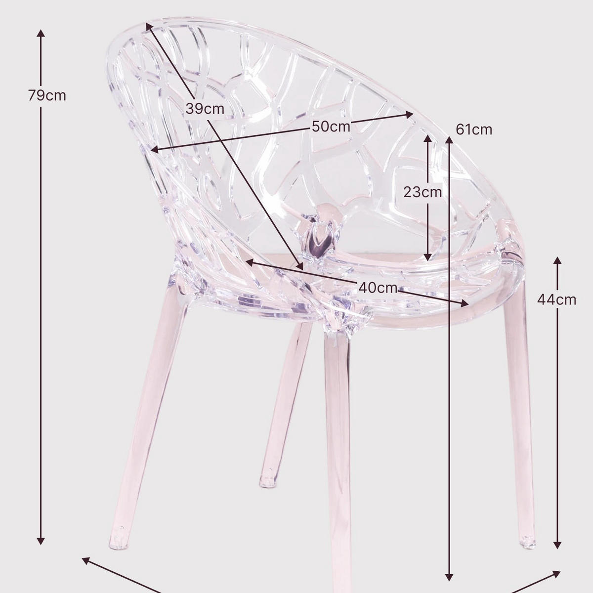 STUHL Kunststoff Transparent - Transparent, Kunststoff (59/79/57cm) - Nest Dream