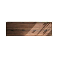 TV-SCHRANK Senson Dunkelbraun aus Walnuss - Dunkelbraun, Holz (180/55/45cm) - Tikamoon