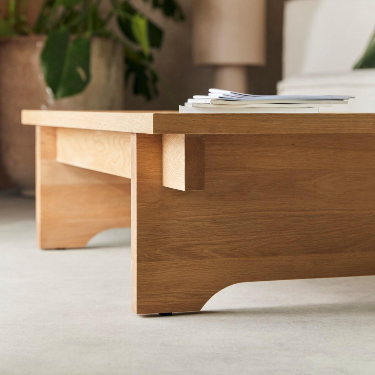 COUCHTISCH Miu Natur aus Eiche - Naturfarben, Holz (65/105/30cm) - Tikamoon