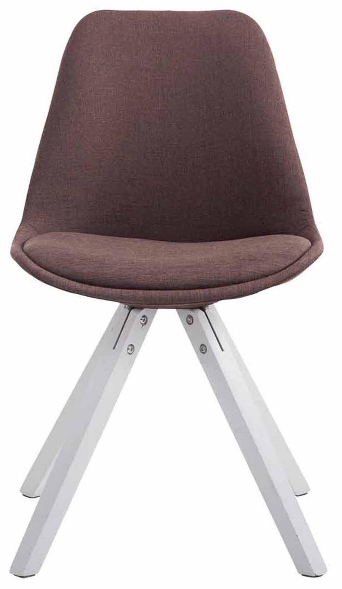 BESUCHERSTUHL Toulon, 4er Set Stoff, Gestell Holz Square Weiß Braun - Braun/Weiß, Holz/Buchenholz (48/83/56cm) - TPFLiving