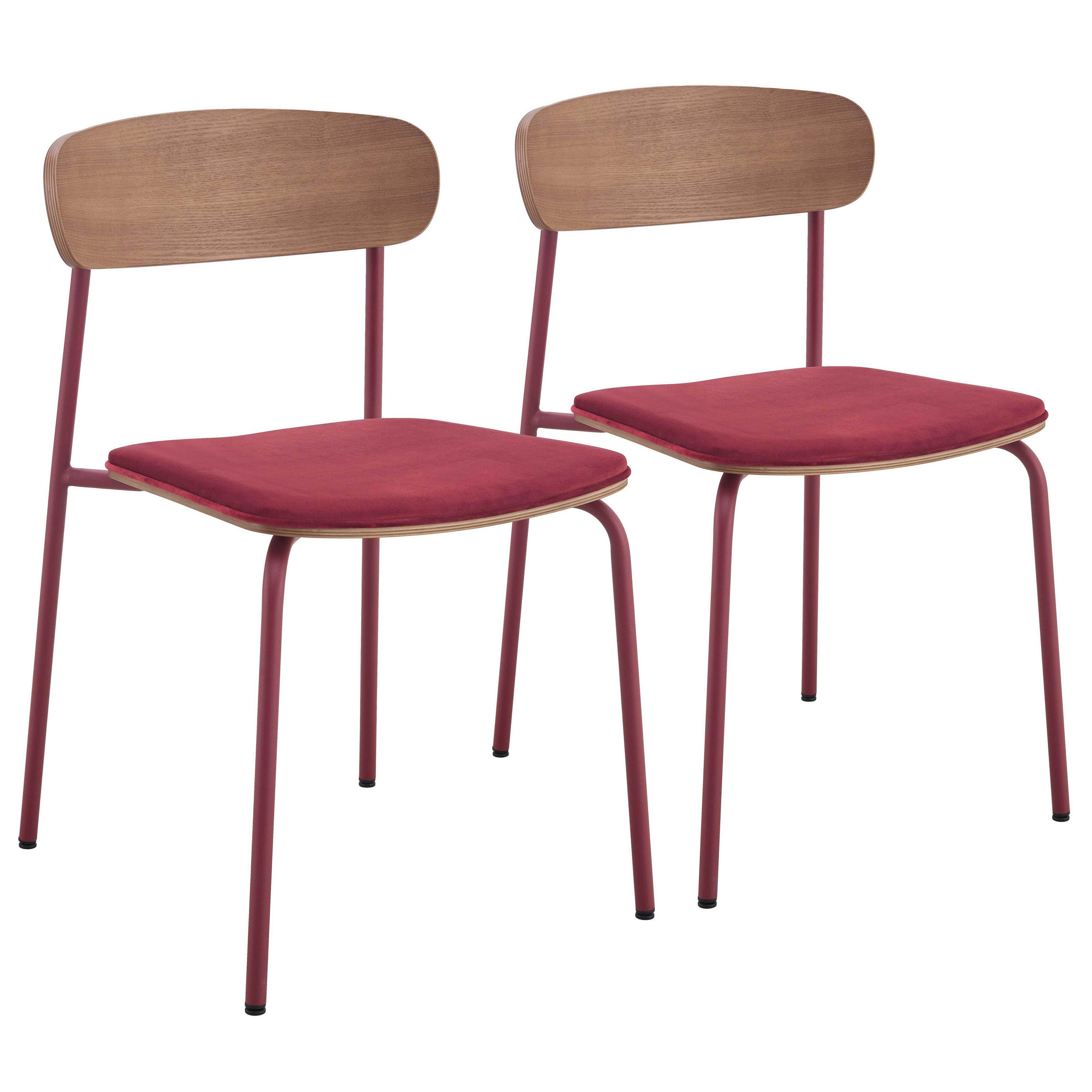 STUHL 2-tlg., Lila - Lila, Holz (46/78/52cm) - Oviala