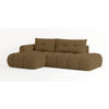 ECKSOFA FLUMA L-S Orange Boucle-Stoff mit Schlaffunktion - Orange, Holz (274/165cm) - MASSENO