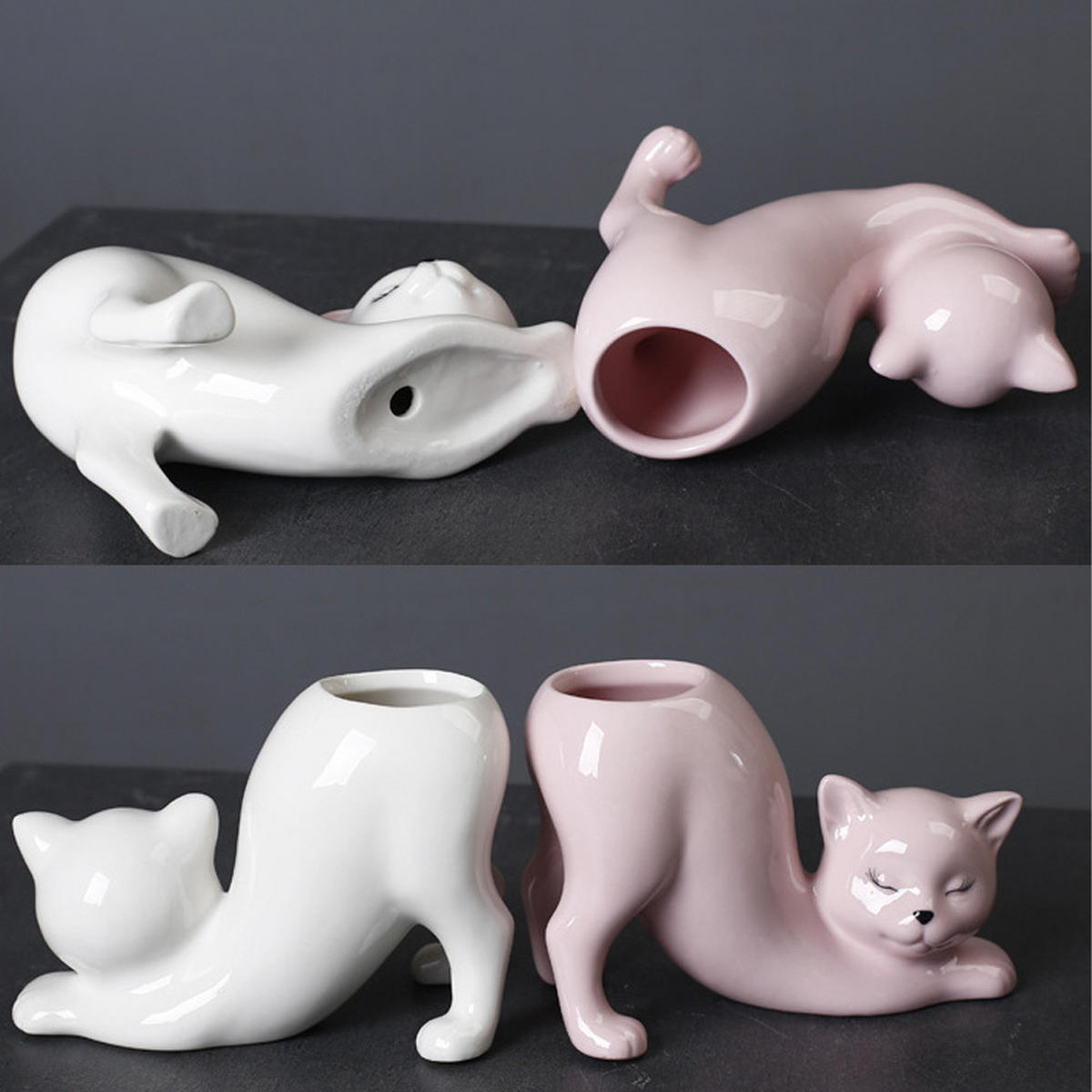 VASE 14,5 x 7,5 x 9,8 cm Keramik - Weiß, Glas (9.8cm) - LIBRATON