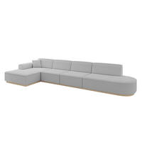 ECKSOFA Ottomane Links IREA-L3 - 412x165x80 cm Hellgrau - Hellgrau, Holzwerkstoff/Textil (412/165cm) - ALTDECOR