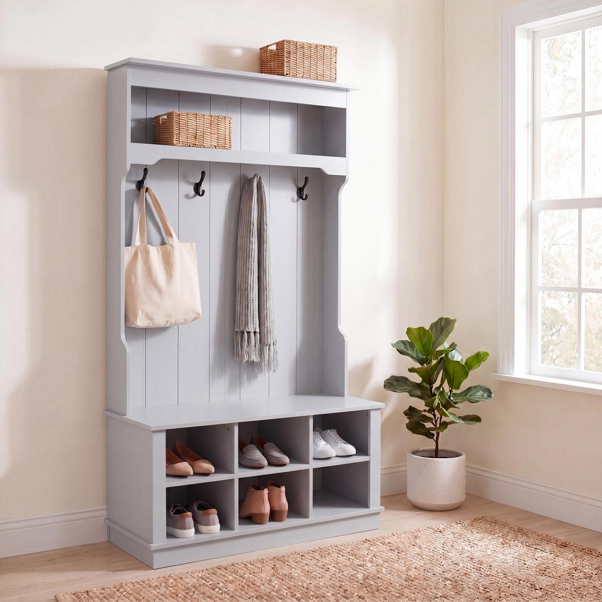 GARDEROBE Hellgrau - Hellgrau, Holz (100/170/39cm) - MCW