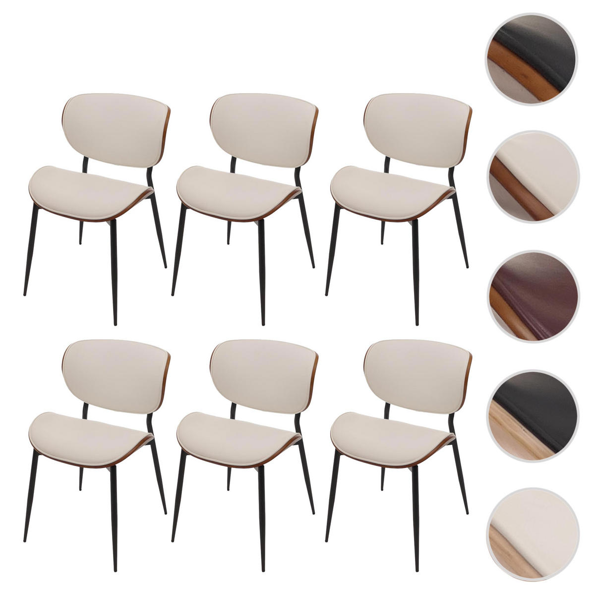 ESSZIMMERSTUHL Walnuss Dekor, Weiß - Walnussfarben/Weiß, Textil (50/80/51cm) - MCW