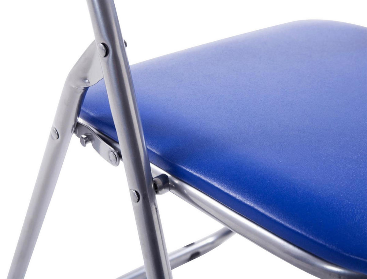 KLAPPSTUHL 2er Set Kunststoff blau/silber - Blau/Silberfarben, Kunststoff/Textil (45/78/45cm) - CLP